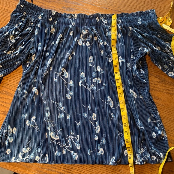 Blue Flowy Lauren Conrad Smocked Off-the-Shoulder - Picture 6 of 6